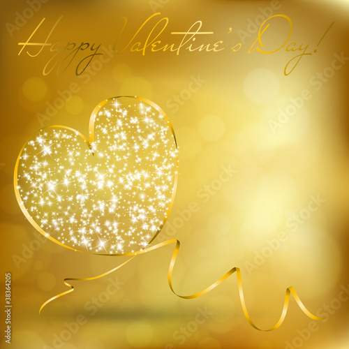 Vector: Valentine's day greeting card with abstract heart from ribbon Valentine's day greeting card with abstract heart from ribbon