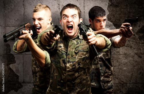 Photo: tree soldiers aiming tree soldiers aiming