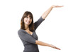 Woman showing something