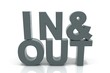 Schriftzug InOut graublau