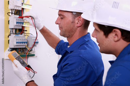 Photo: Electrical inspectors at work Electrical inspectors at work