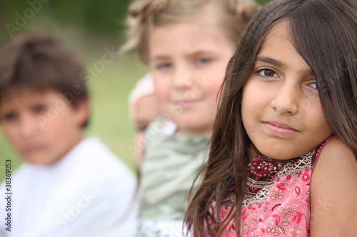 Photo: A group of preadolescent schoolchildren A group of preadolescent schoolchildren