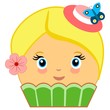 Cute Cupcake Cartoon Couture Green