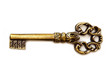 Old Brass Key Isolated on White