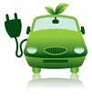 Green Hybrid Electric Car Icon