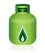 Green Natural Gas Bottle Icon