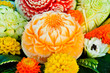 Fruit carving, Cantaloupe carving details. Fruit carving, Cantaloupe carving details.
