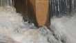 Split River Water Rushing Together Closeup Split River Water Rushing Together Closeup