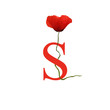 Alphabet coquelicot - S - Rouge