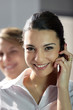 young businesswoman talking on her cell
