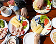 A family eating brunch