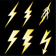 Lightning Bolt set isolated on Black