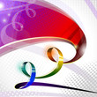 spectral iridescent ribbon on abstract background