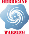 Hurricane warning icon on white vector