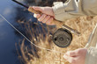 Fly fishing close up