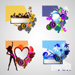 Vector: Set of four frames for festive party Set of four frames for festive party