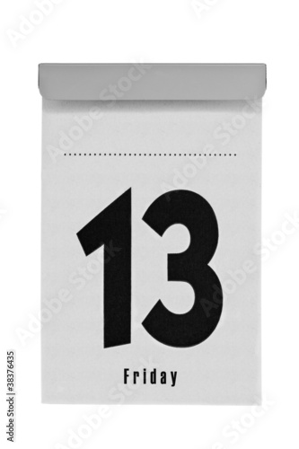 Photo: Abreißkalender ohne Monatsangabe zeigt Freitag den 13. Abreißkalender ohne Monatsangabe zeigt Freitag den 13.