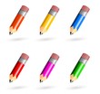 Illustration: Pencil Icon Assorted Colors Pencils Pencil Icon Assorted Colors Pencils