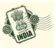 Rubber stamp of India with the arms