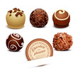 set of chocolate on a white background