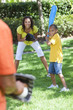 African American Family Playing Baseball