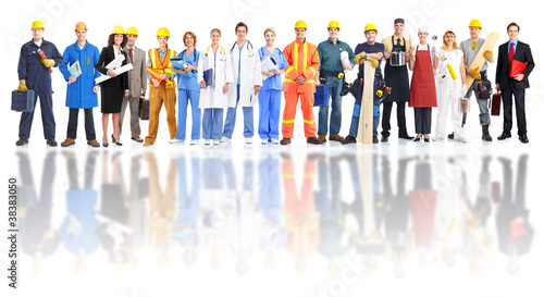 Photo: Group of industrial workers. Group of industrial workers.