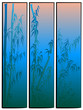 Three vertical banners in asian themes.
