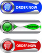 Metallic order now button/icon set Metallic order now button/icon set
