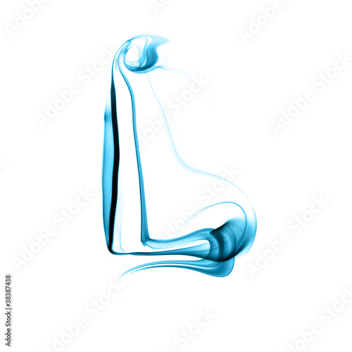Photo: Lettre L, fumée bleue Lettre L, fumée bleue