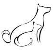Cat and dog logo
