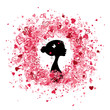 Valentine frame design with woman silhouette Valentine frame design with woman silhouette