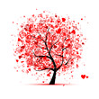 Vector: Valentine tree with hearts for your design Valentine tree with hearts for your design