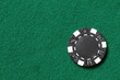 black poker chip with text space