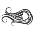 Vector: Frau, Haare, s/w 3 Frau, Haare, s/w 3