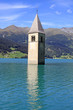 Kirchturm im Reschensee. Südtirol