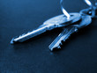Home security - metal keys. Selective focus.