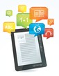 e-learning concept - electronic book - vector illustration