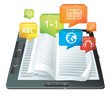 e-learning concept - electronic book - vector