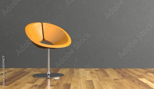 Illustration: Wohndesign- orangener Sessel Wohndesign- orangener Sessel