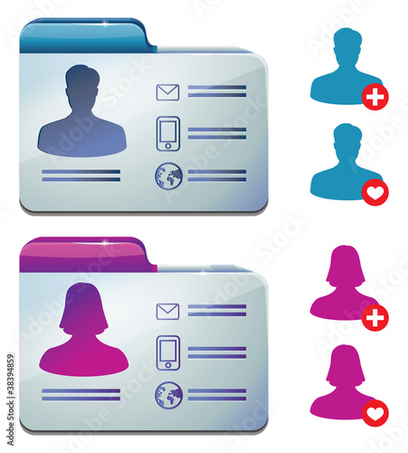 Vector: female and male profile for social media - vector illustration female and male profile for social media - vector illustration