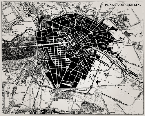 Vector: Historical map of Berlin, Germany. Historical map of Berlin, Germany.