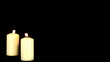 Candles on black background