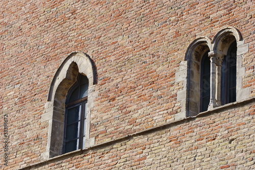 Photo: windows of the podestà building, Ripatransone, Italy windows of the podestà building, Ripatransone, Italy