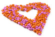 Photo: Sweet heart made from dragee candies Sweet heart made from dragee candies