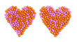 Photo: Two hearts made from dragee candies Two hearts made from dragee candies