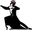 silhouette of couple dancing tango
