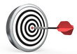 Target. Dartboard with Red Arrow in the center.