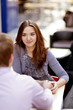 young couple in cafe