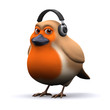 3d Robin got some new headphones for Christmas 3d Robin got some new headphones for Christmas