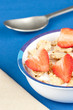 breakfast with flakes and strawberry